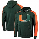 Men's Miami Hurricanes Fanatics Branded Iconic Colorblocked Fleece Pullover Hoodie Green,baseball caps,new era cap wholesale,wholesale hats